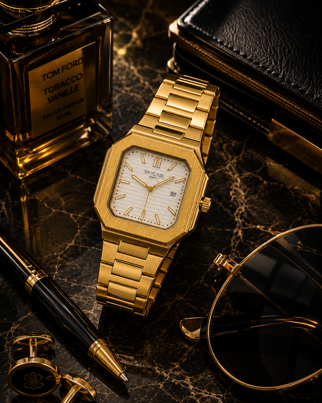 Panzo Royal Square Gold Watch