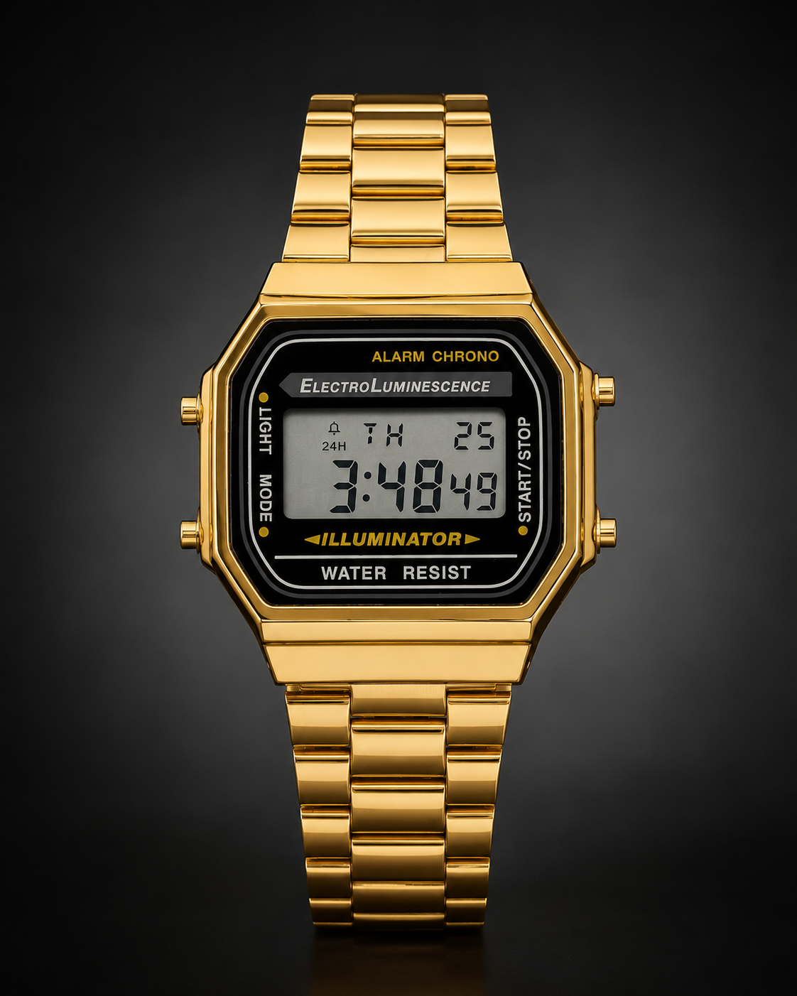 Panzo Vintage Gold Digital Illuminator Watch