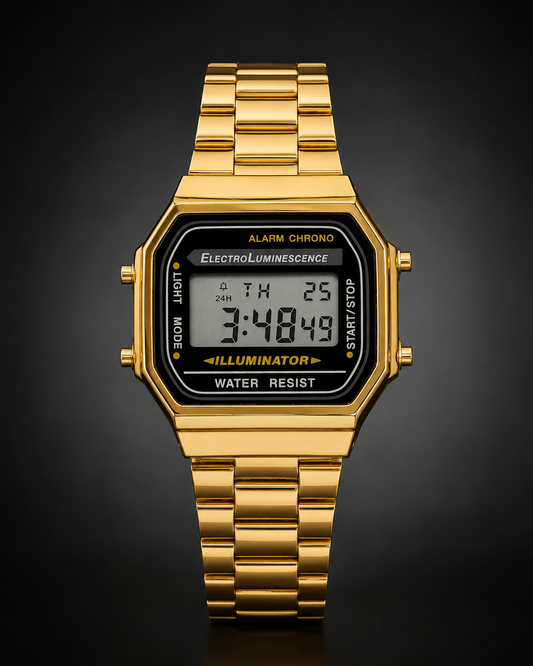 Panzo Vintage Gold Digital Illuminator Watch