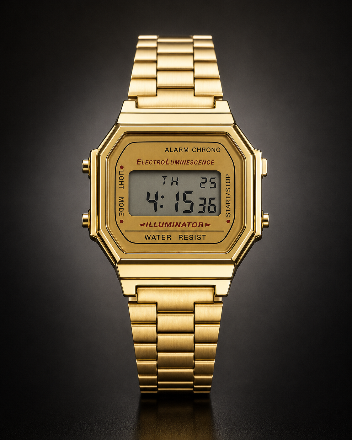 Panzo Vintage Gold Digital Retro Watch