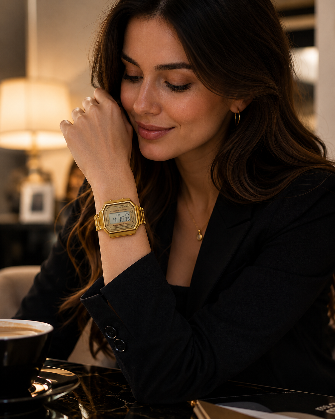 Panzo Vintage Gold Digital Retro Watch