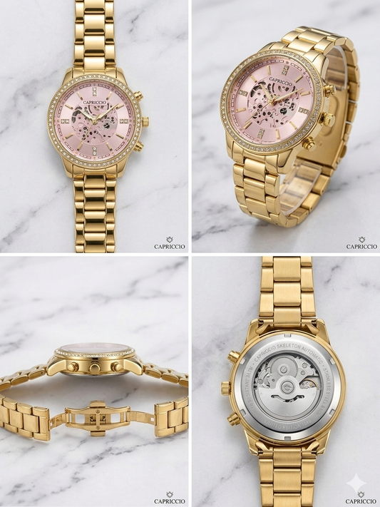 Panzo Skyline Prestige – Two-Tone Emerald Signature Timepiece