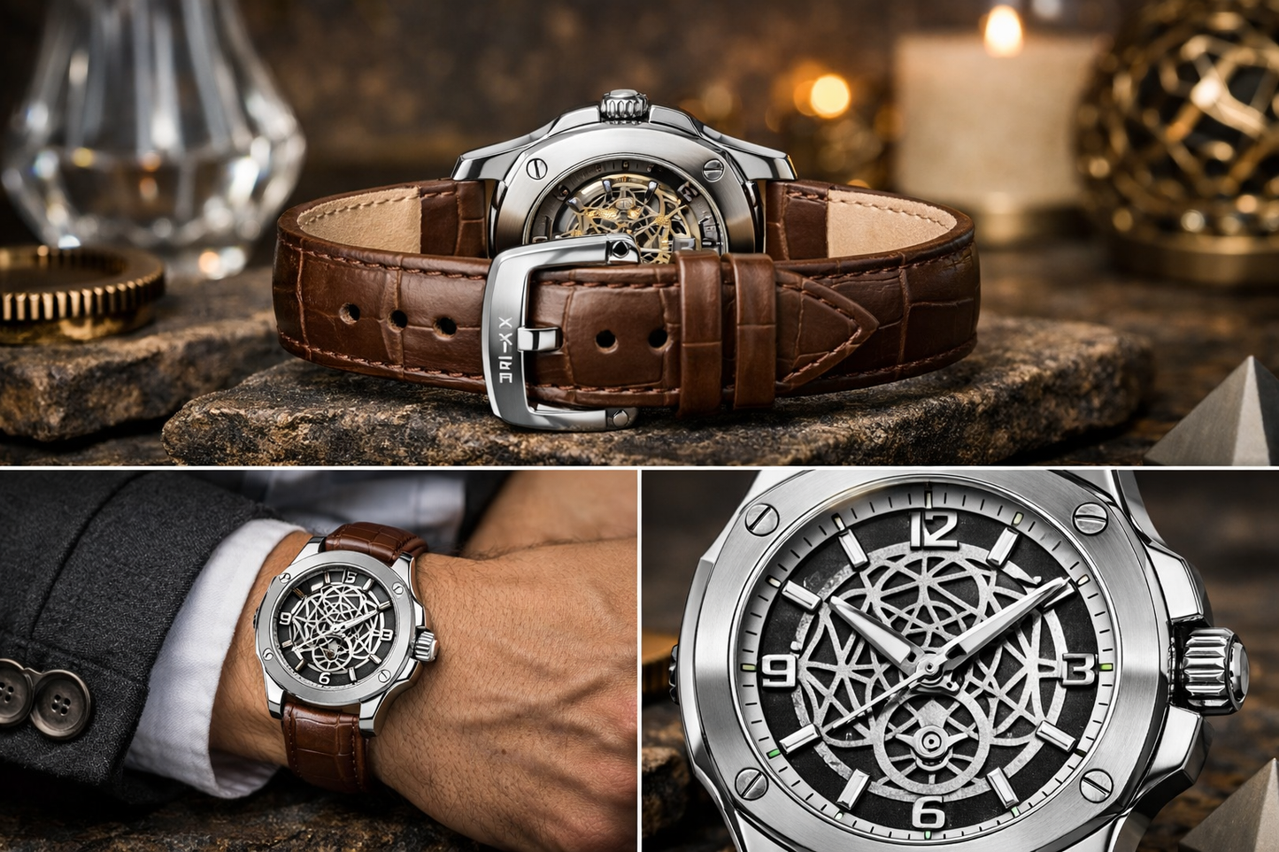 Panzo - Aurelius Edge – Skeleton Dial Luxury Watch For Men